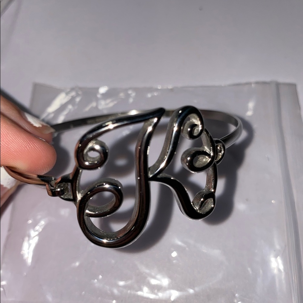 Letter K sterling silver Bracelet